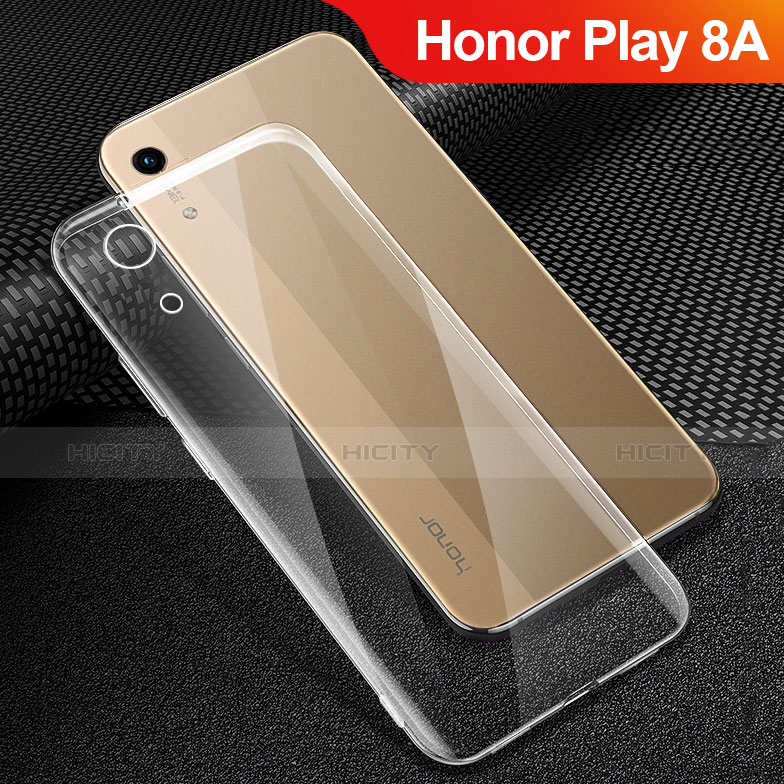 Huawei Honor Play 8A用極薄ソフトケース シリコンケース 耐衝撃 全面保護 クリア透明 T06 ファーウェイ クリア