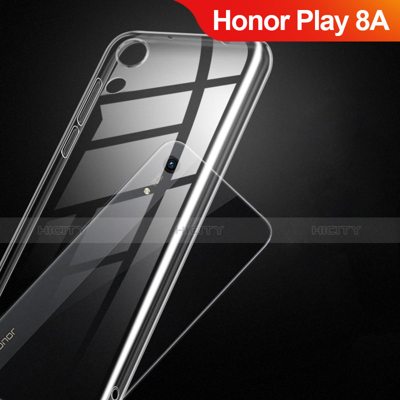 Huawei Honor Play 8A用極薄ソフトケース シリコンケース 耐衝撃 全面保護 クリア透明 T14 ファーウェイ クリア