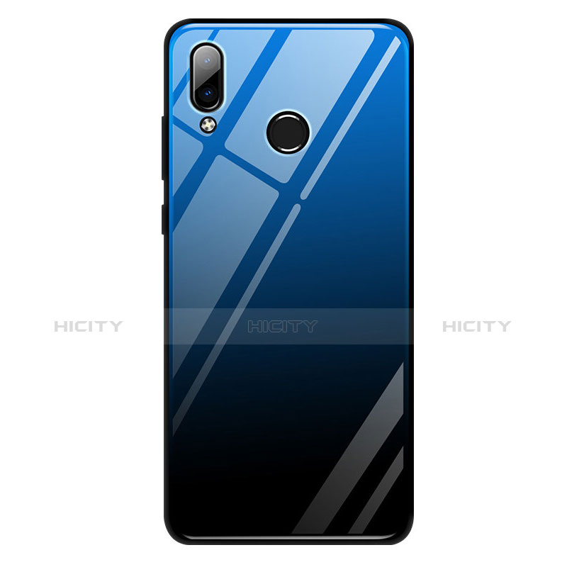 Huawei Honor Play用ハイブリットバンパーケース プラスチック 鏡面 虹 グラデーション 勾配色 カバー G01 ファーウェイ ネイビー・ブラック