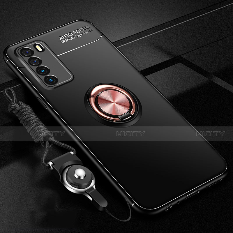 Huawei Honor Play4 5G用極薄ソフトケース シリコンケース 耐衝撃 全面保護 アンド指輪 マグネット式 バンパー T01 ファーウェイ 