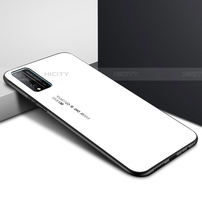 Huawei Honor Play4T Pro用ハイブリットバンパーケース プラスチック 鏡面 カバー ファーウェイ ホワイト