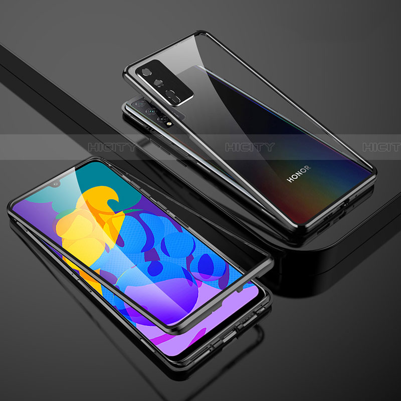 Huawei Honor Play4T Pro用ケース 高級感 手触り良い アルミメタル 製の金属製 360度 フルカバーバンパー 鏡面 カバー ファーウェイ ブラック