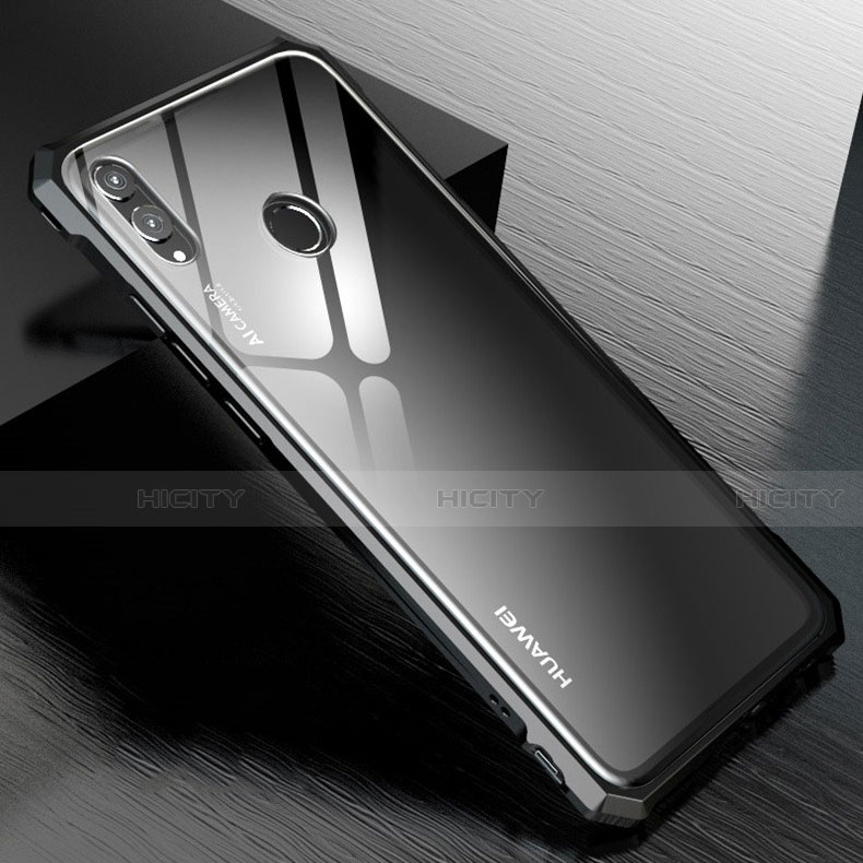 Huawei Honor V10 Lite用ケース 高級感 手触り良い アルミメタル 製の金属製 バンパー 鏡面 カバー M01 ファーウェイ ブラック