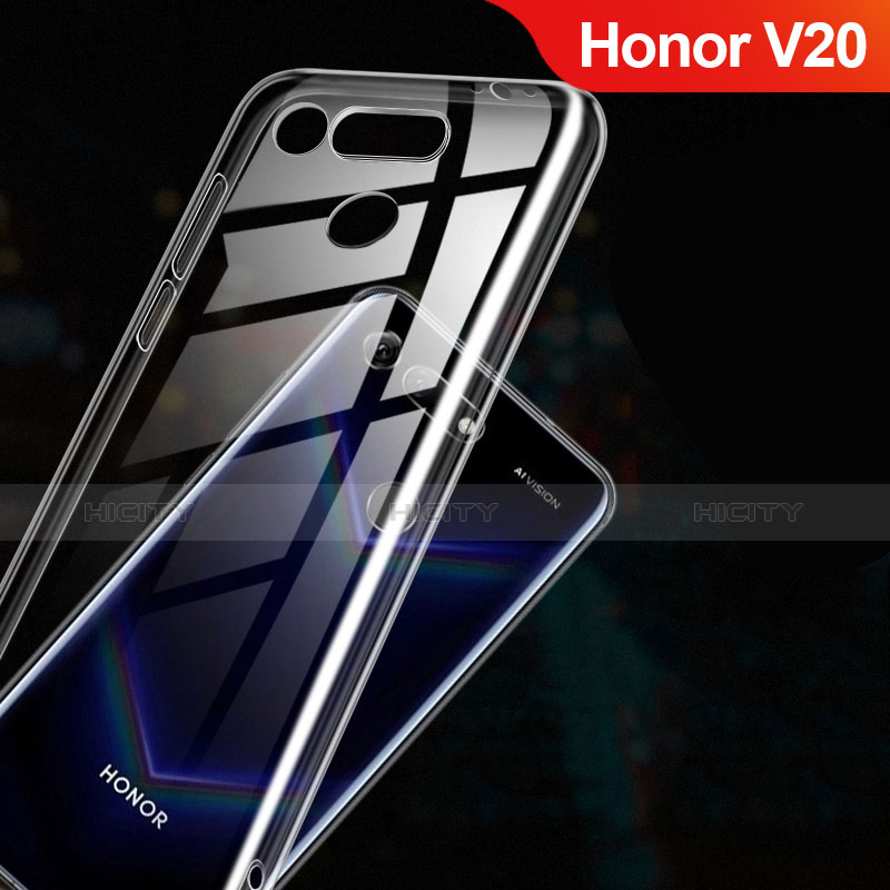 Huawei Honor V20用極薄ソフトケース シリコンケース 耐衝撃 全面保護 クリア透明 T03 ファーウェイ クリア