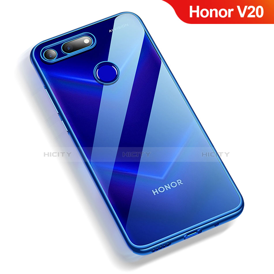 Huawei Honor V20用極薄ソフトケース シリコンケース 耐衝撃 全面保護 クリア透明 T12 ファーウェイ ネイビー