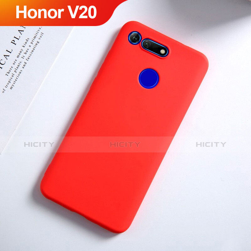 Huawei Honor V20用極薄ソフトケース シリコンケース 耐衝撃 全面保護 S03 ファーウェイ レッド