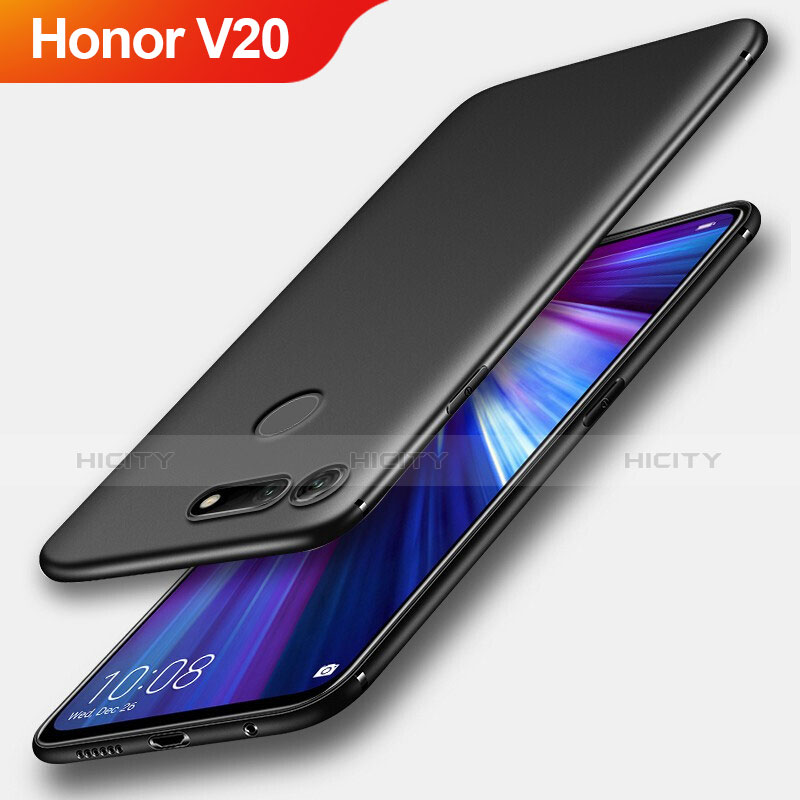 Huawei Honor V20用極薄ソフトケース シリコンケース 耐衝撃 全面保護 S04 ファーウェイ ブラック