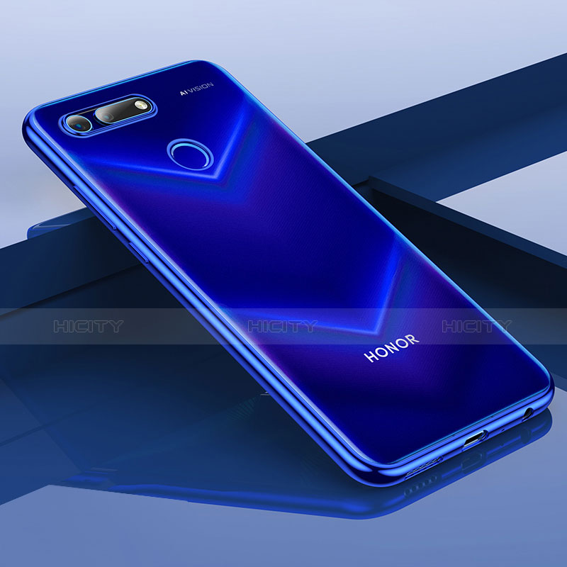 Huawei Honor V20用極薄ソフトケース シリコンケース 耐衝撃 全面保護 クリア透明 H01 ファーウェイ ネイビー