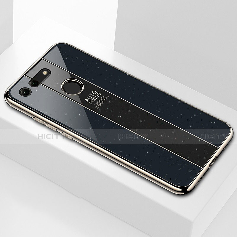 Huawei Honor V20用ハイブリットバンパーケース プラスチック 鏡面 カバー K01 ファーウェイ ブラック