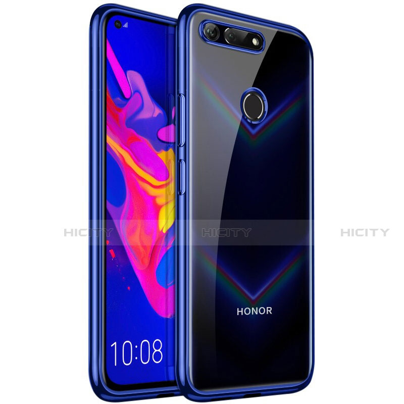 Huawei Honor V20用極薄ソフトケース シリコンケース 耐衝撃 全面保護 クリア透明 S02 ファーウェイ ネイビー