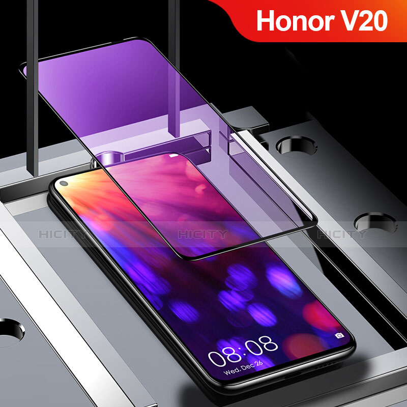 Huawei Honor V20用強化ガラス フル液晶保護フィルム アンチグレア ブルーライト ファーウェイ ブラック
