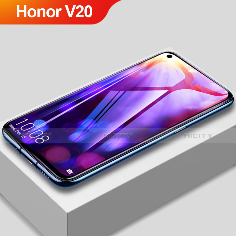 Huawei Honor V20用強化ガラス フル液晶保護フィルム アンチグレア ブルーライト F03 ファーウェイ ブラック