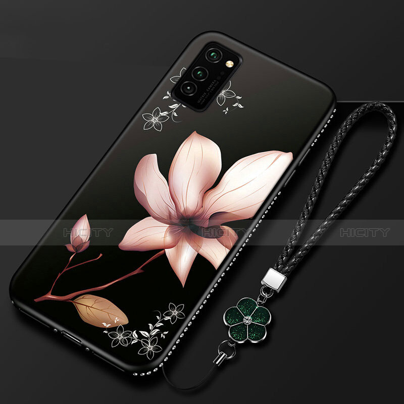 Huawei Honor V30 5G用シリコンケース ソフトタッチラバー 花 カバー ファーウェイ マルチカラー