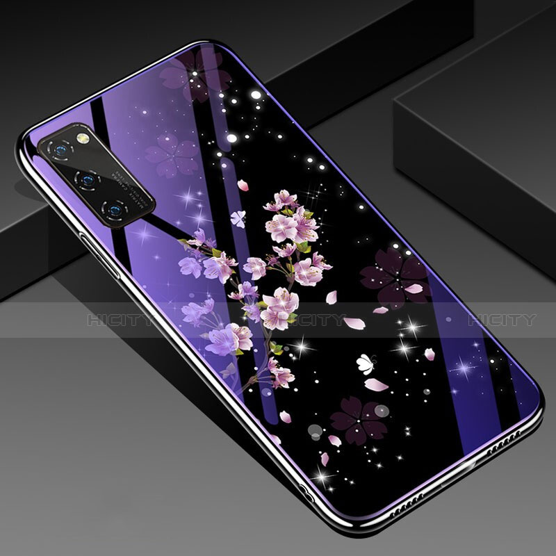 Huawei Honor V30 5G用ハイブリットバンパーケース プラスチック パターン 鏡面 カバー ファーウェイ 