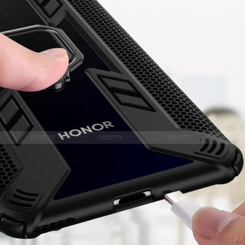 Huawei Honor V30 5G用ハイブリットバンパーケース プラスチック アンド指輪 マグネット式 R02 ファーウェイ 