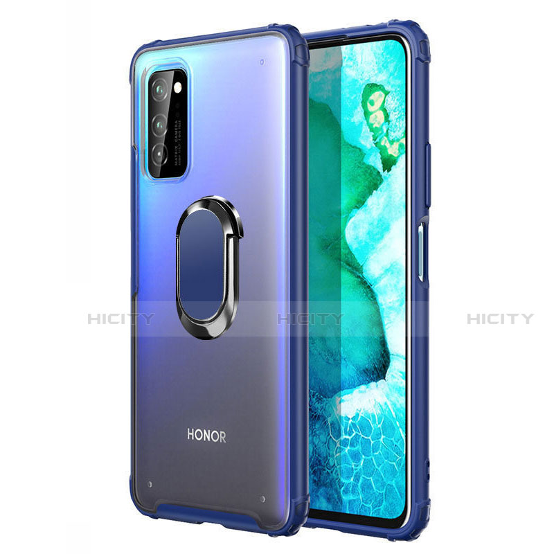 Huawei Honor V30 Pro 5G用ハイブリットバンパーケース プラスチック アンド指輪 マグネット式 R04 ファーウェイ 