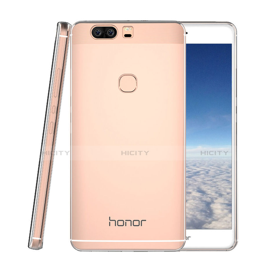 Huawei Honor V8用極薄ソフトケース シリコンケース 耐衝撃 全面保護 クリア透明 ファーウェイ クリア