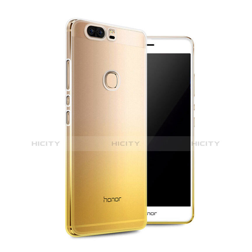 Huawei Honor V8用極薄ソフトケース グラデーション 勾配色 クリア透明 ファーウェイ イエロー