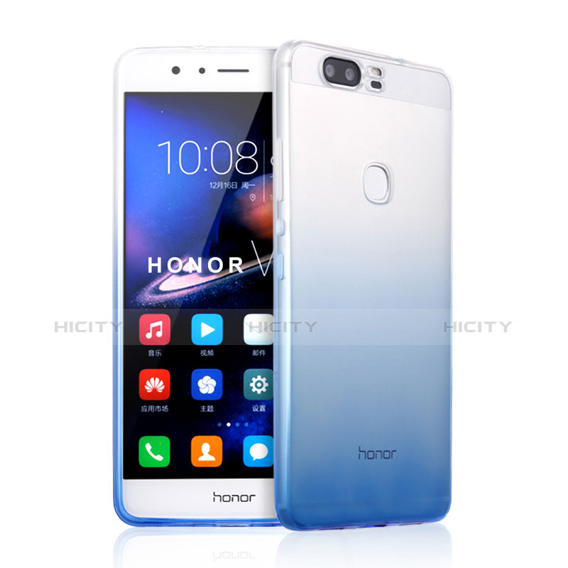 Huawei Honor V8用極薄ソフトケース グラデーション 勾配色 クリア透明 ファーウェイ ネイビー
