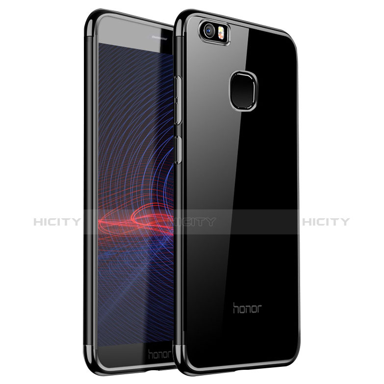 Huawei Honor V8 Max用極薄ソフトケース シリコンケース 耐衝撃 全面保護 クリア透明 H01 ファーウェイ ブラック