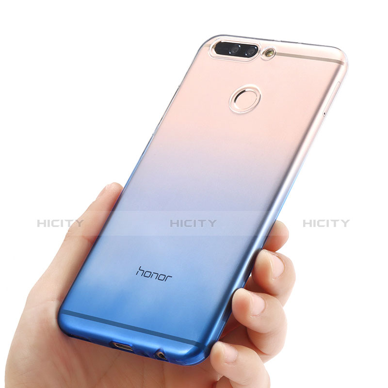 Huawei Honor V9用極薄ソフトケース グラデーション 勾配色 クリア透明 ファーウェイ ネイビー