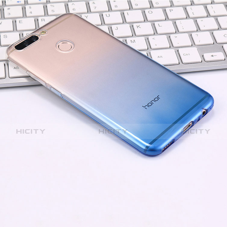 Huawei Honor V9用極薄ソフトケース グラデーション 勾配色 クリア透明 ファーウェイ ネイビー