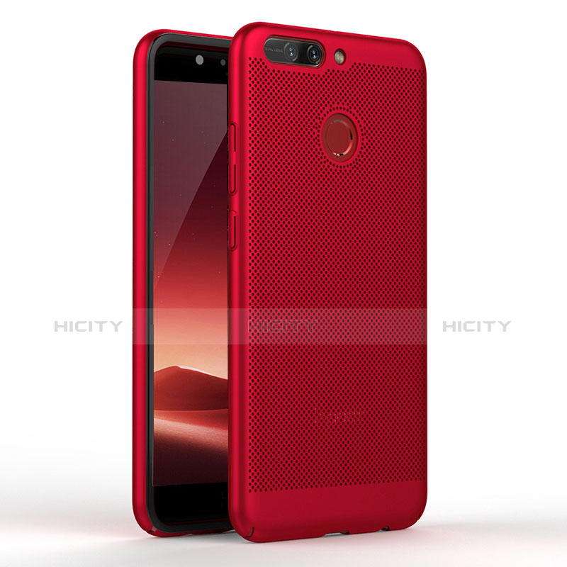 Huawei Honor V9用ハードケース プラスチック メッシュ デザイン W01 ファーウェイ レッド