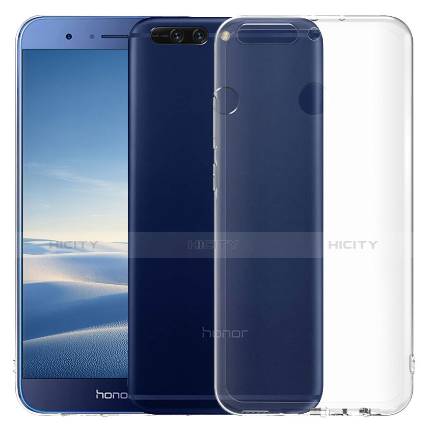 Huawei Honor V9用極薄ソフトケース シリコンケース 耐衝撃 全面保護 クリア透明 T06 ファーウェイ クリア