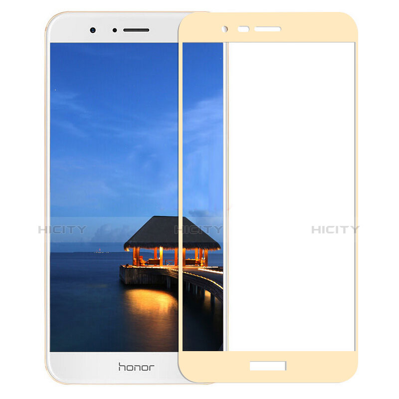 Huawei Honor V9用強化ガラス フル液晶保護フィルム F02 ファーウェイ ゴールド