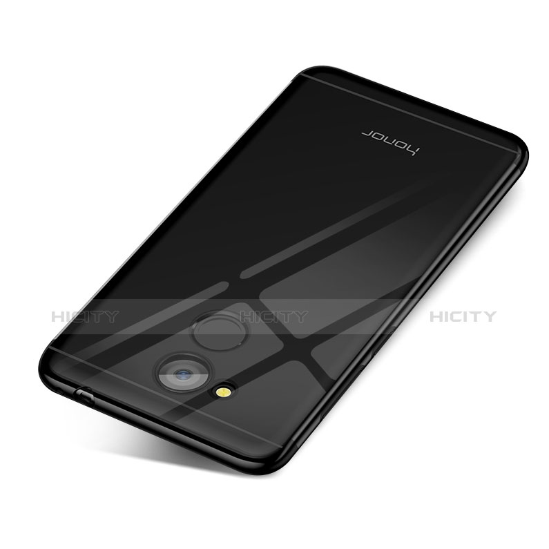 Huawei Honor V9 Play用極薄ソフトケース シリコンケース 耐衝撃 全面保護 クリア透明 H01 ファーウェイ ブラック