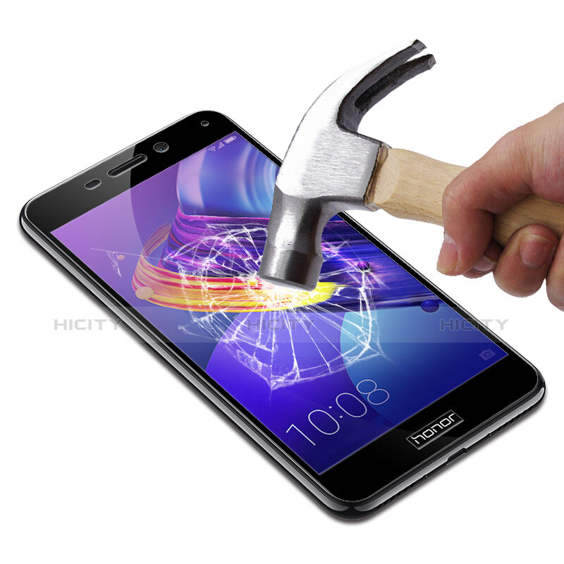 Huawei Honor V9 Play用強化ガラス フル液晶保護フィルム F03 ファーウェイ ブラック