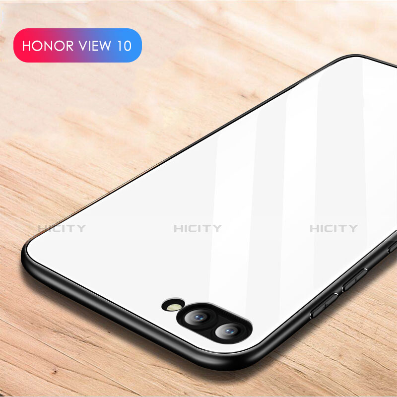 Huawei Honor View 10用ハイブリットバンパーケース プラスチック 鏡面 カバー M04 ファーウェイ ホワイト