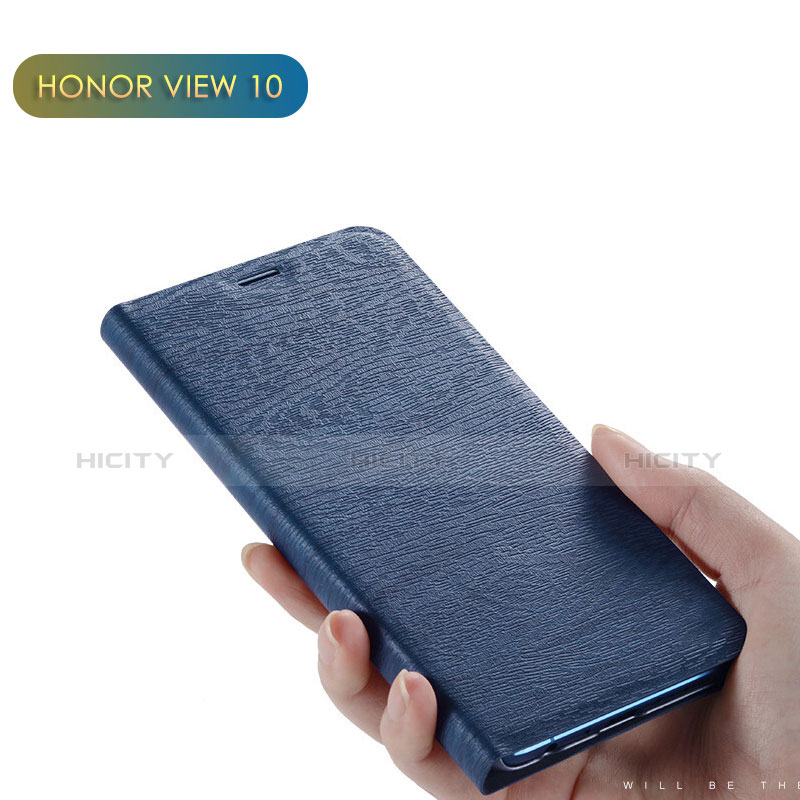 Huawei Honor View 10用手帳型 レザーケース スタンド L01 ファーウェイ ネイビー