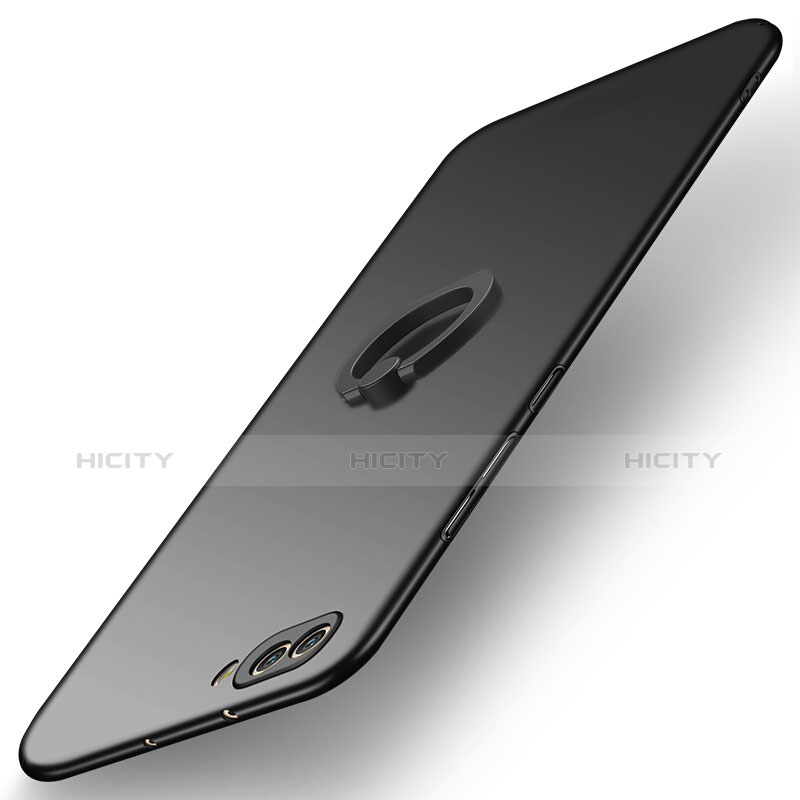 Huawei Honor View 10用ハードケース プラスチック 質感もマット アンド指輪 Q03 ファーウェイ ブラック