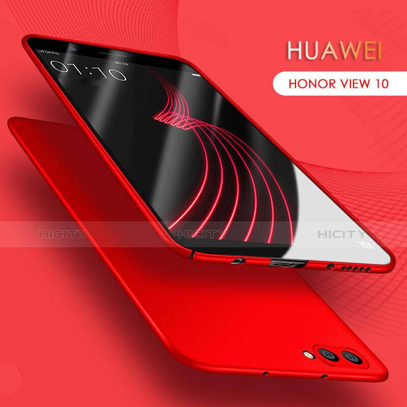 Huawei Honor View 10用ハードケース プラスチック 質感もマット アンド指輪 A03 ファーウェイ レッド
