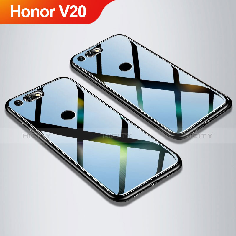 Huawei Honor View 20用ハイブリットバンパーケース プラスチック 鏡面 カバー M01 ファーウェイ ブラック