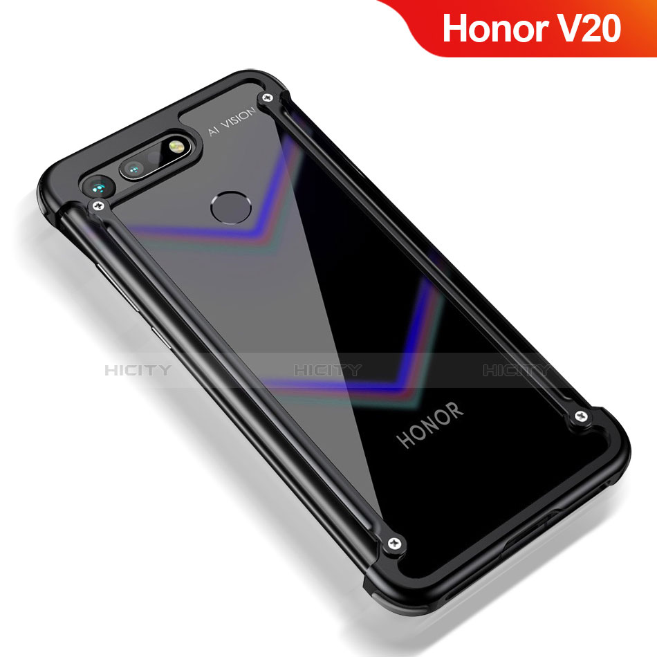 Huawei Honor View 20用ケース 高級感 手触り良い アルミメタル 製の金属製 バンパー ファーウェイ ブラック