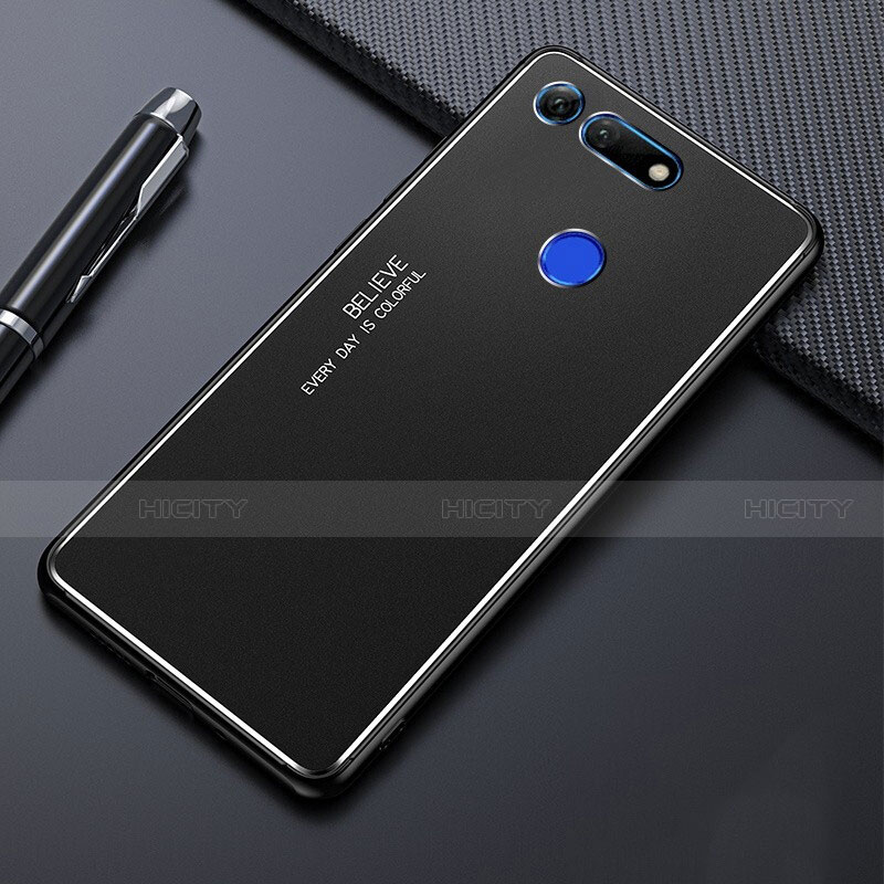 Huawei Honor View 20用ケース 高級感 手触り良い アルミメタル 製の金属製 カバー T01 ファーウェイ ブラック