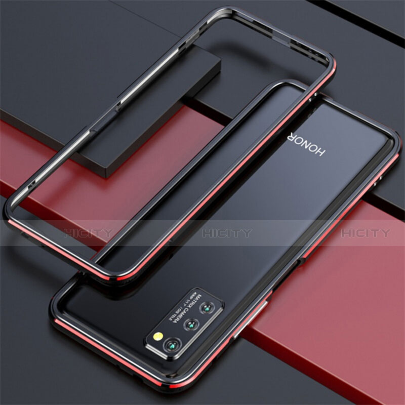Huawei Honor View 30 5G用ケース 高級感 手触り良い アルミメタル 製の金属製 バンパー カバー ファーウェイ レッド・ブラック
