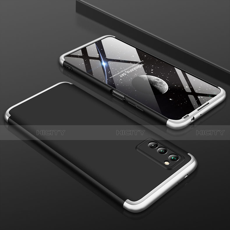 Huawei Honor View 30 5G用ハードケース プラスチック 質感もマット 前面と背面 360度 フルカバー ファーウェイ シルバー・ブラック