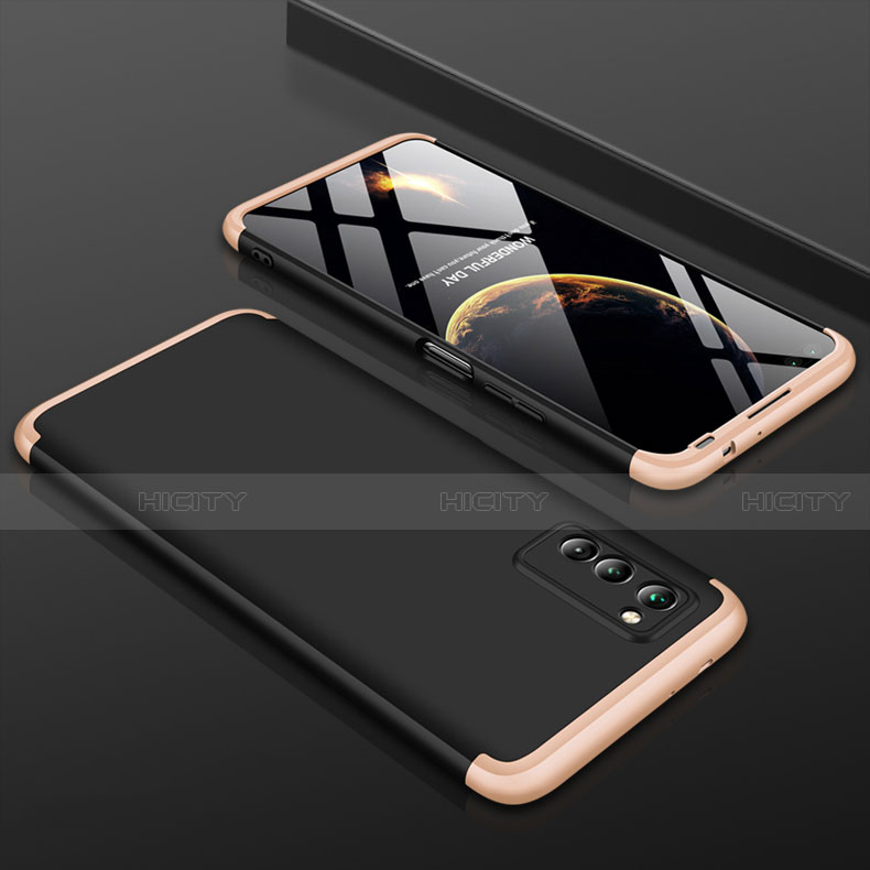 Huawei Honor View 30 5G用ハードケース プラスチック 質感もマット 前面と背面 360度 フルカバー ファーウェイ ゴールド・ブラック