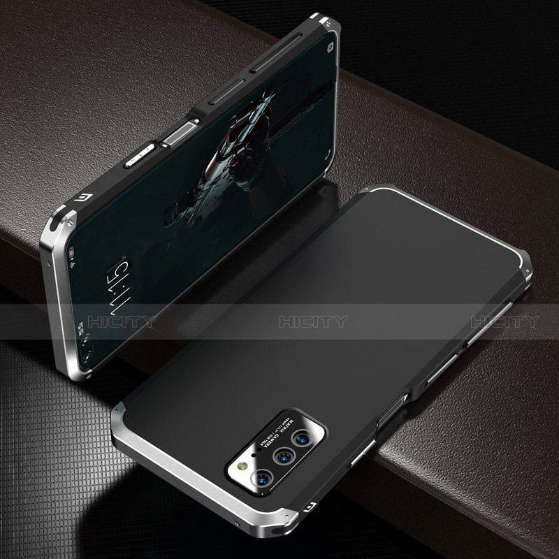Huawei Honor View 30 5G用ケース 高級感 手触り良い アルミメタル 製の金属製 カバー M01 ファーウェイ シルバー・ブラック