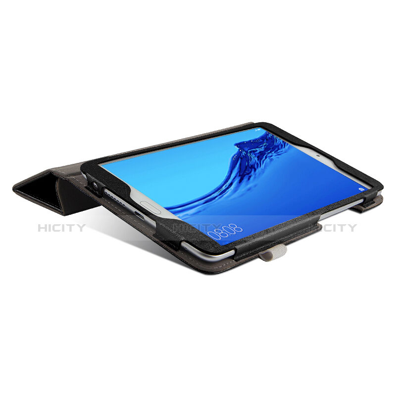 Huawei Honor WaterPlay 10.1 HDN-W09用手帳型 レザーケース スタンド ファーウェイ ブラック