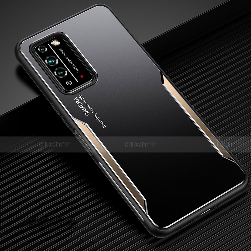 Huawei Honor X10 5G用ケース 高級感 手触り良い アルミメタル 製の金属製 カバー T01 ファーウェイ ゴールド
