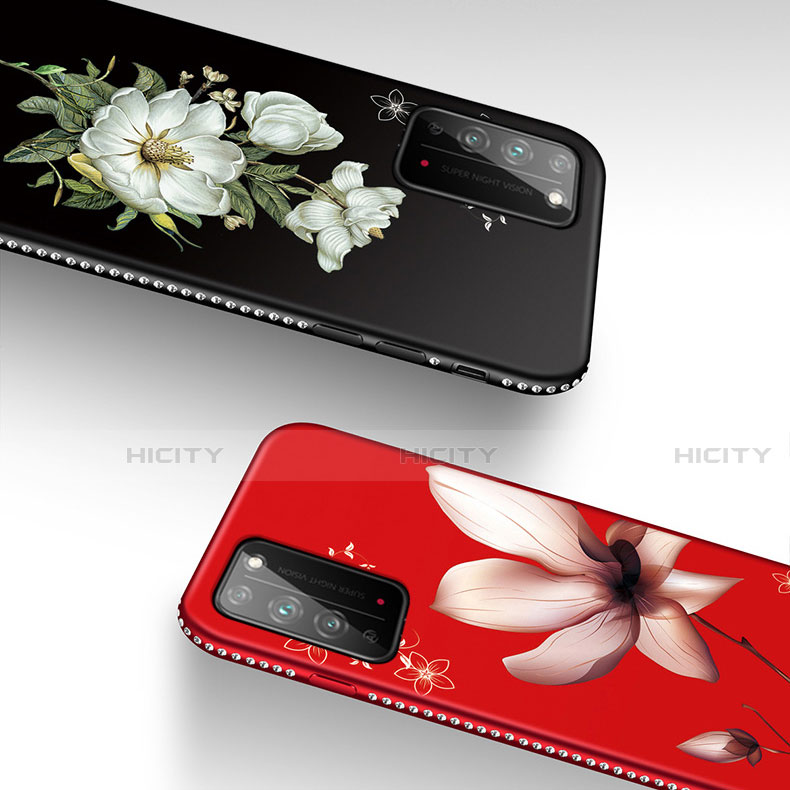 Huawei Honor X10 5G用シリコンケース ソフトタッチラバー 花 カバー S02 ファーウェイ 
