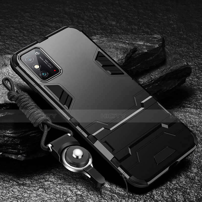 Huawei Honor X10 Max 5G用ハイブリットバンパーケース スタンド プラスチック 兼シリコーン カバー R01 ファーウェイ 