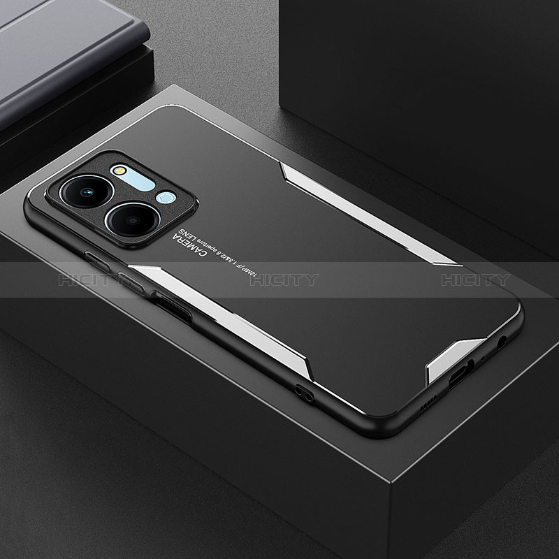 Huawei Honor X7a用ケース 高級感 手触り良い アルミメタル 製の金属製 兼シリコン カバー PB1 ファーウェイ 