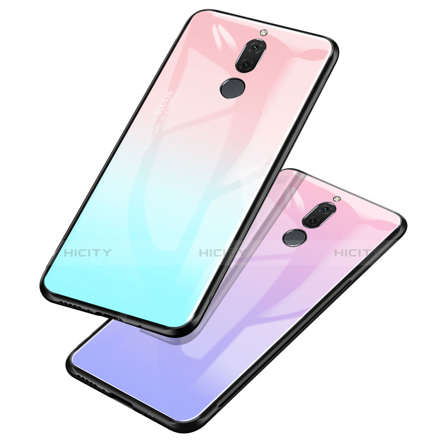 Huawei Maimang 6用ハイブリットバンパーケース プラスチック 鏡面 虹 グラデーション 勾配色 カバー ファーウェイ 