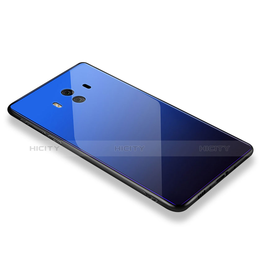 Huawei Mate 10用ハイブリットバンパーケース プラスチック 鏡面 カバー M01 ファーウェイ ネイビー