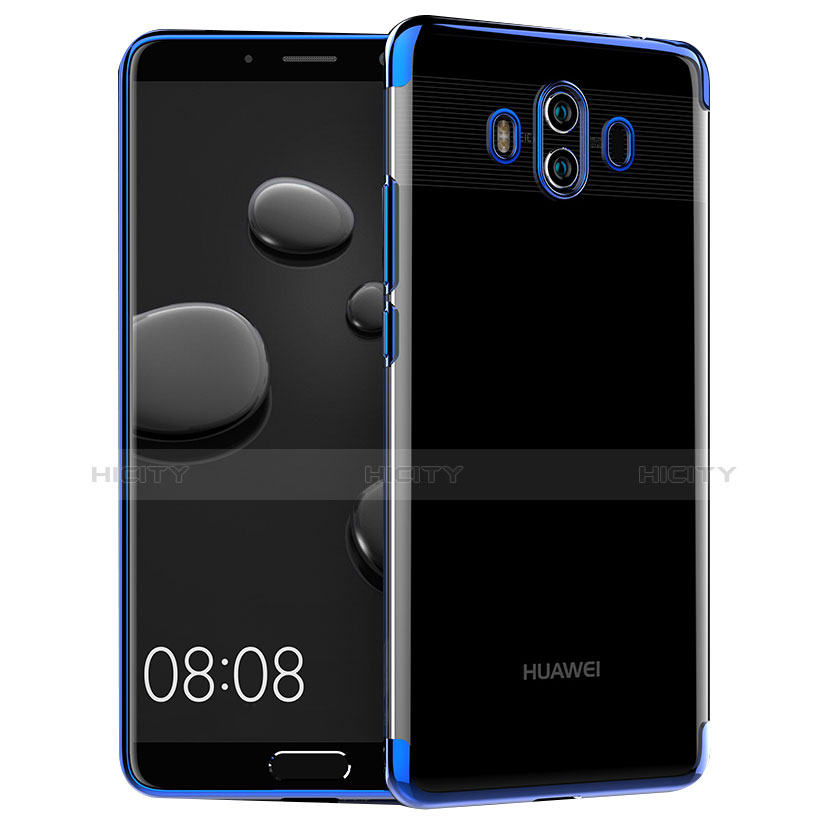 Huawei Mate 10用極薄ソフトケース シリコンケース 耐衝撃 全面保護 クリア透明 T18 ファーウェイ ネイビー